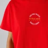 T-shirt de corte largo com estampado nas costas T-shirt de corte largo com estampado nas costas