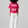T-shirt de corte largo com estampado nas costas
