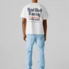 T-shirt de corte largo com estampado nas costas T-shirt de corte largo com estampado nas costas