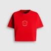 T-shirt de corte largo com estampado nas costas T-shirt de corte largo com estampado nas costas