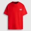 T-shirt de corte largo com estampado nas costas T-shirt de corte largo com estampado nas costas