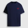 T-shirt de corte largo com estampado nas costas T-shirt de corte largo com estampado nas costas