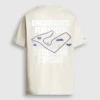 T-shirt de corte largo com estampado nas costas T-shirt de corte largo com estampado nas costas