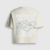 T-shirt de corte largo com estampado nas costas T-shirt de corte largo com estampado nas costas