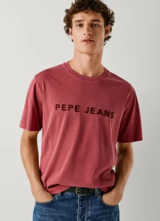 T-shirt de corte regular com logótipo bordado