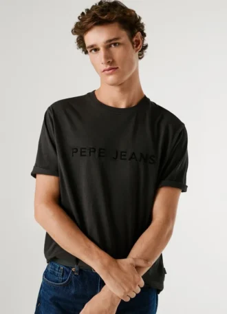 T-shirt de corte regular com logótipo bordado