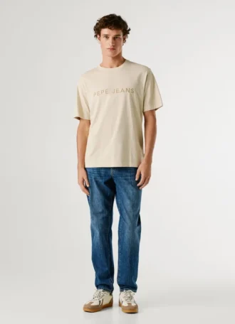 T-shirt de corte regular com logótipo bordado