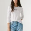 T-shirt de manga comprida com corte justo T-shirt de manga comprida com corte justo