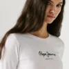 T-shirt de manga comprida com corte justo T-shirt de manga comprida com corte justo