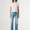 T-shirt Pointelle com logótipo bordado T-shirt Pointelle com logótipo bordado