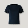 T-shirt Pointelle com logótipo bordado T-shirt Pointelle com logótipo bordado