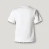T-shirt Pointelle com logótipo bordado T-shirt Pointelle com logótipo bordado