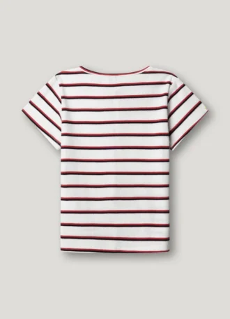 T-shirt às riscas com canelado