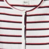 T-shirt às riscas com canelado T-shirt às riscas com canelado