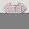 T-shirt às riscas com canelado T-shirt às riscas com canelado