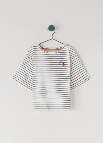 T-shirt às riscas de corte descontraído
