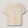 T-shirt às riscas de corte descontraído T-shirt às riscas de corte descontraído