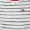 T-shirt às riscas de corte descontraído T-shirt às riscas de corte descontraído
