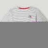 T-shirt às riscas de corte descontraído T-shirt às riscas de corte descontraído