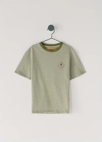 T-shirt às riscas de corte regular