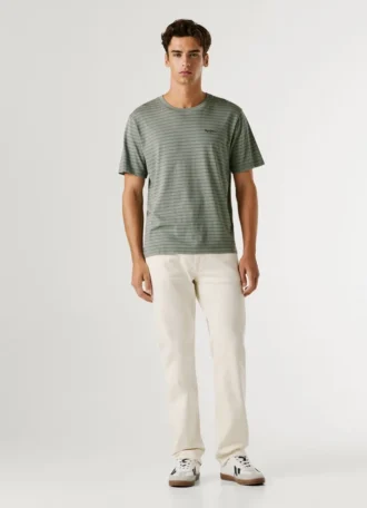 T-shirt às riscas de corte regular