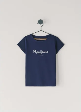 T-shirt Slim Fit com logótipo brilhante