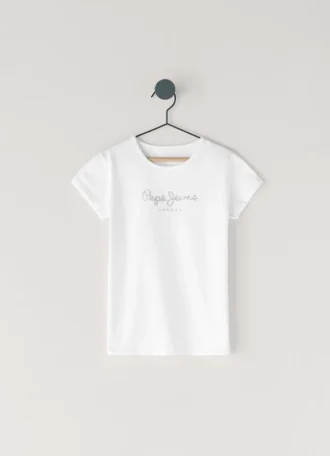 T-shirt Slim Fit com logótipo brilhante
