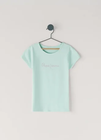T-shirt Slim Fit com logótipo brilhante