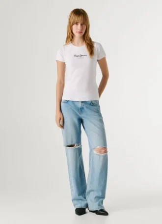 T-shirt Slim Fit com logótipo estampado