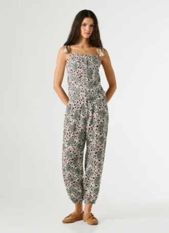 Top com alças e estampado floral