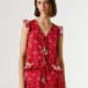 Top com decote em V e estampado floral Top com decote em V e estampado floral
