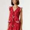 Top com decote em V e estampado floral Top com decote em V e estampado floral