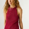Top com decote halter em croché Top com decote halter em croché