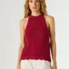 Top com decote halter em croché Top com decote halter em croché