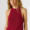 Top com decote halter em croché Top com decote halter em croché