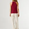 Top com decote halter em croché Top com decote halter em croché