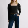 Top curto em jacquard