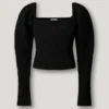 Top curto em jacquard