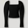 Top curto em jacquard