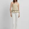 Top de linho com decote halter Top de linho com decote halter