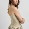 Top de linho com decote halter Top de linho com decote halter