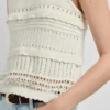 Top em croché com detalhes em renda Top em croché com detalhes em renda