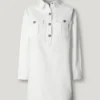Vestido curto em sarja