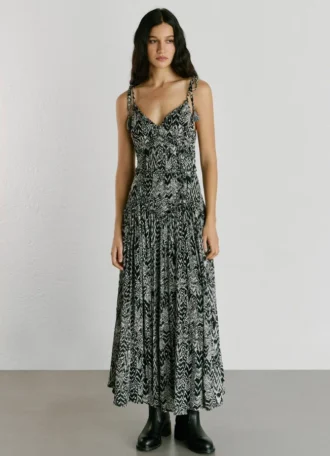 Vestido maxi com alças