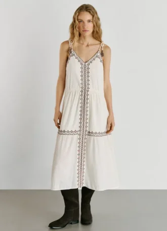 Vestido maxi com alças