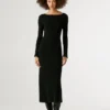 Vestido maxi com canelado Vestido maxi com canelado