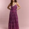 Vestido maxi com estampado abstrato Vestido maxi com estampado abstrato