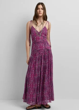 Vestido maxi com estampado abstrato