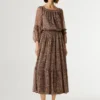 Vestido maxi com estampado fantasia