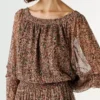 Vestido maxi com estampado fantasia